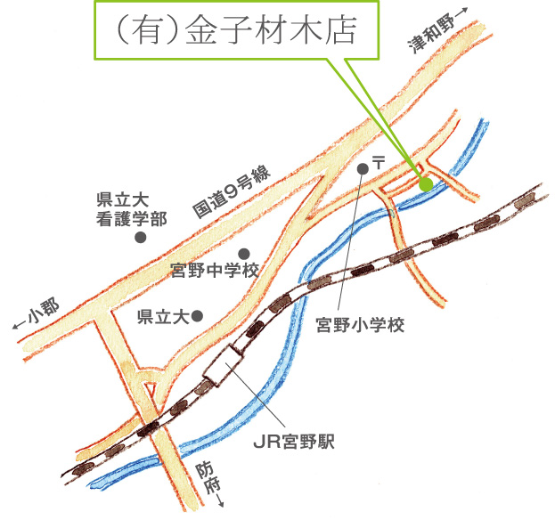 有限会社金子材木店近辺地図